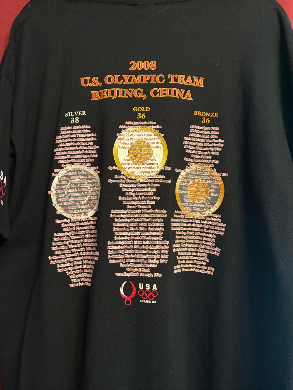 NWT 2008 US Olympic Team Beijing China Dragon Graphic T-Shirt Men's 2X Goldmedal - Picture 3 of 5